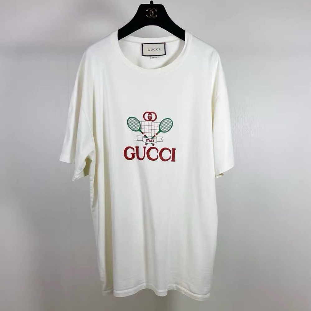 Authentic Gucci Cream Tennis Graphic Tee